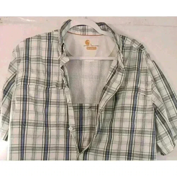 CARHARTT Men's‎ Force Relaxed Fit Lightweight Short Sleeve Plaid Shirt Large - Picture 12 of 12